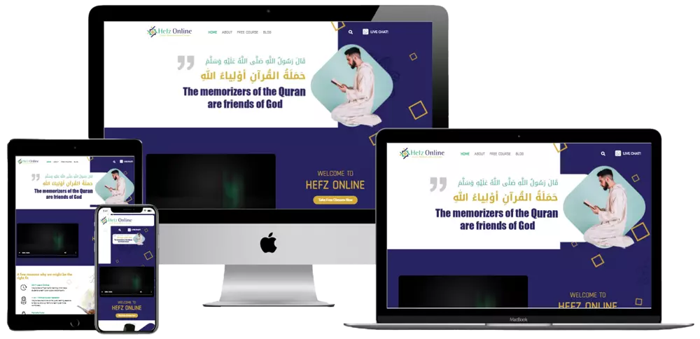 طراحی سایت خارجی قرآنی حفظ آنلاین